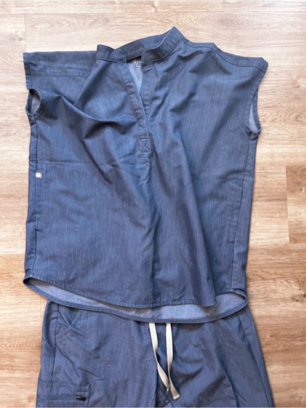 FIGS Heather Denim scrub set